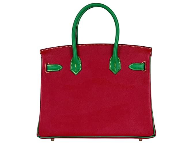 Hermès Borsa Hermes Birkin 30 Rosso Verde - vista 3