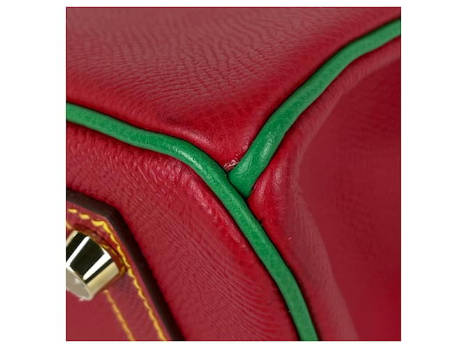 Hermès Borsa Hermes Birkin 30 Rosso Verde - vista 6