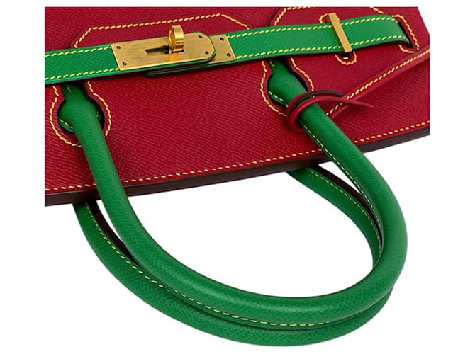 Hermès Borsa Hermes Birkin 30 Rosso Verde - vista 8