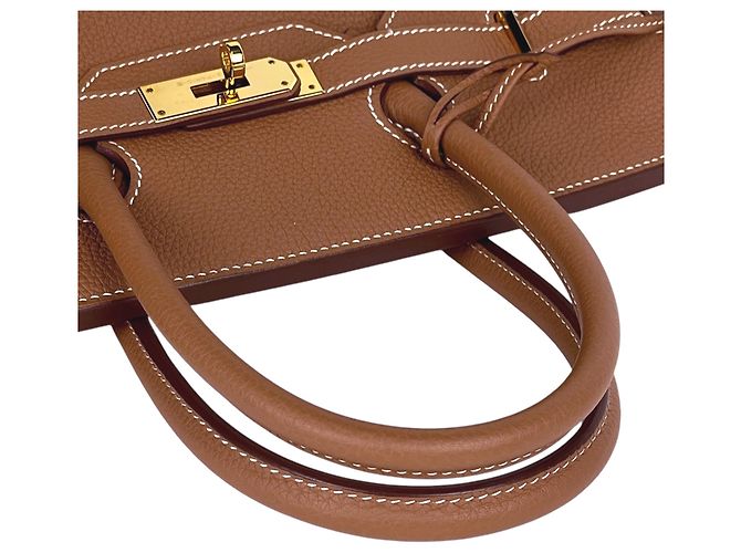 Hermès Borsa Hermes Birkin 35 in pelle Togo marrone - vista 10