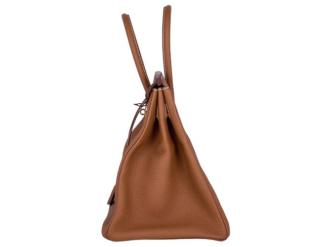 Hermès Borsa Hermes Birkin 35 in pelle Togo marrone - vista 2