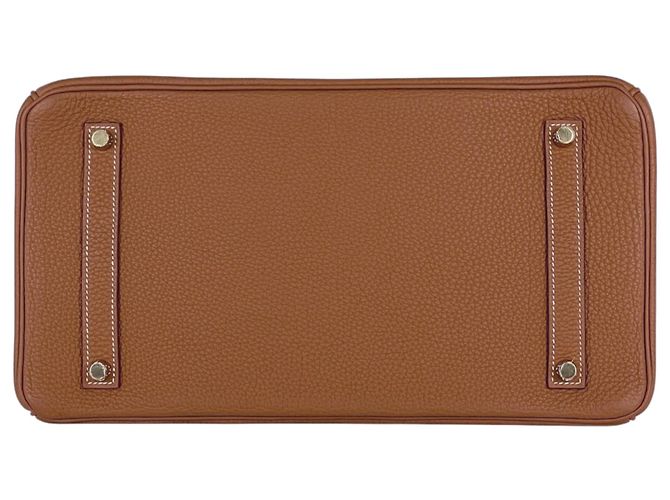 Hermès Borsa Hermes Birkin 35 in pelle Togo marrone - vista 5