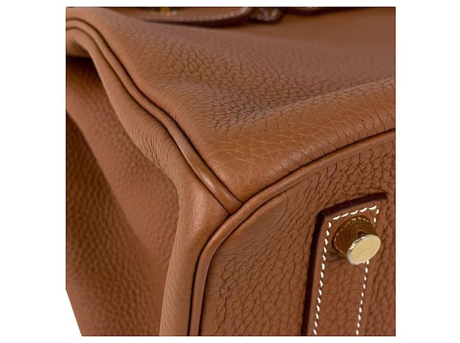 Hermès Borsa Hermes Birkin 35 in pelle Togo marrone - vista 6