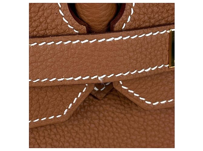 Hermès Borsa Hermes Birkin 35 in pelle Togo marrone - vista 8