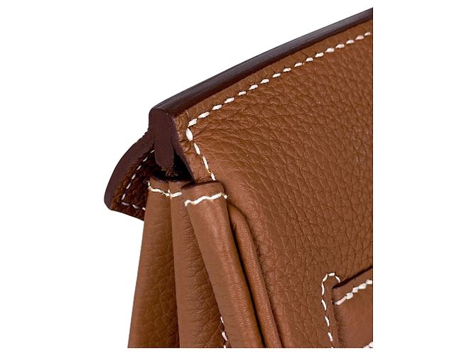 Hermès Borsa Hermes Birkin 35 in pelle Togo marrone - vista 9