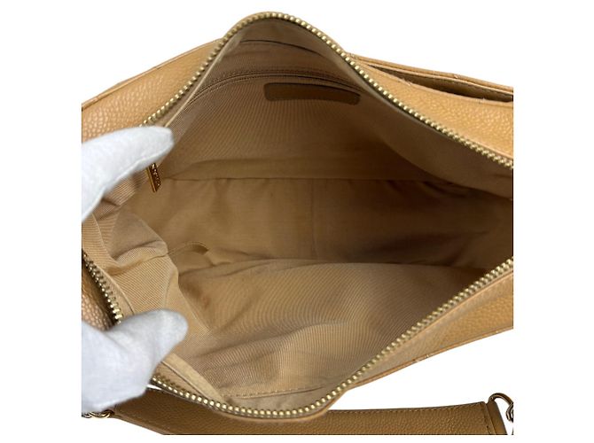 Borsa a tracolla Chanel Coco Mark Chain Beige - vista 14