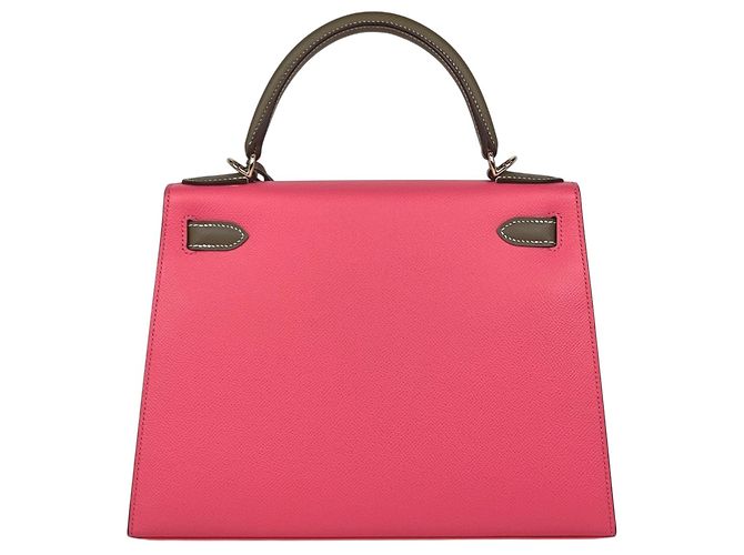 Hermès Borsa Hermes Kelly 28 Rosa Taupe - vista 3