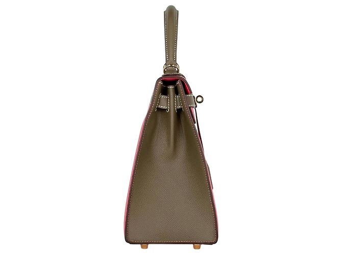 Hermès Borsa Hermes Kelly 28 Rosa Taupe - vista 4