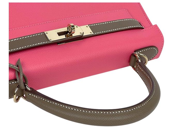 Hermès Borsa Hermes Kelly 28 Rosa Taupe - vista 9