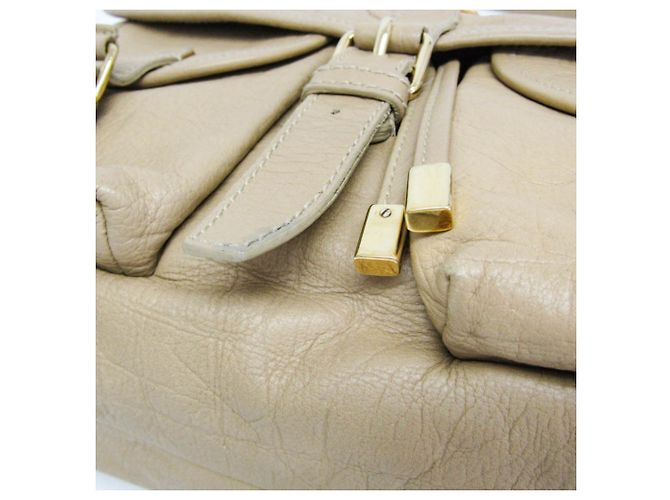 Bulgari Bolsa de Ombro Bvlgari em Couro com Aba e Alça de Corrente Bege - vista 7