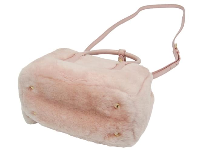 Borsa Prada Galleria Mini Shearling 1BA906 Rosa - vista 2