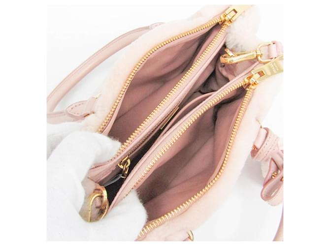 Borsa Prada Galleria Mini Shearling 1BA906 Rosa - vista 4