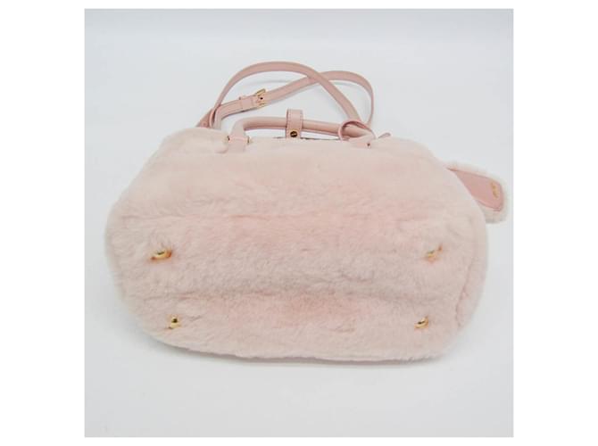 Borsa Prada Galleria Mini Shearling 1BA906 Rosa - vista 5