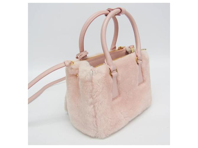 Borsa Prada Galleria Mini Shearling 1BA906 Rosa - vista 6