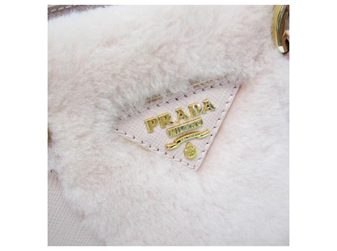 Borsa Prada Galleria Mini Shearling 1BA906 Rosa - vista 7