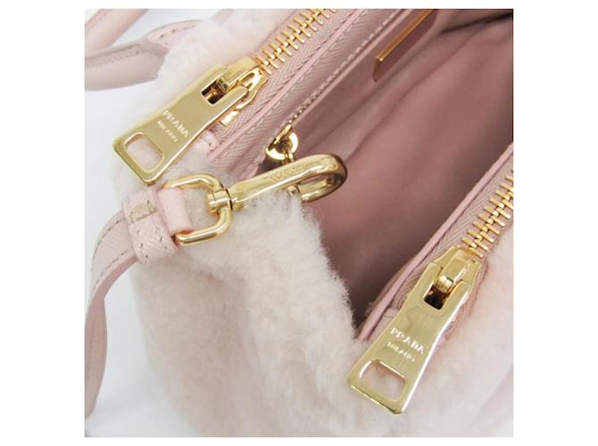 Borsa Prada Galleria Mini Shearling 1BA906 Rosa - vista 8