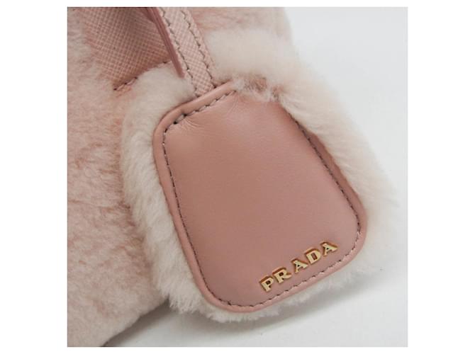 Borsa Prada Galleria Mini Shearling 1BA906 Rosa - vista 9