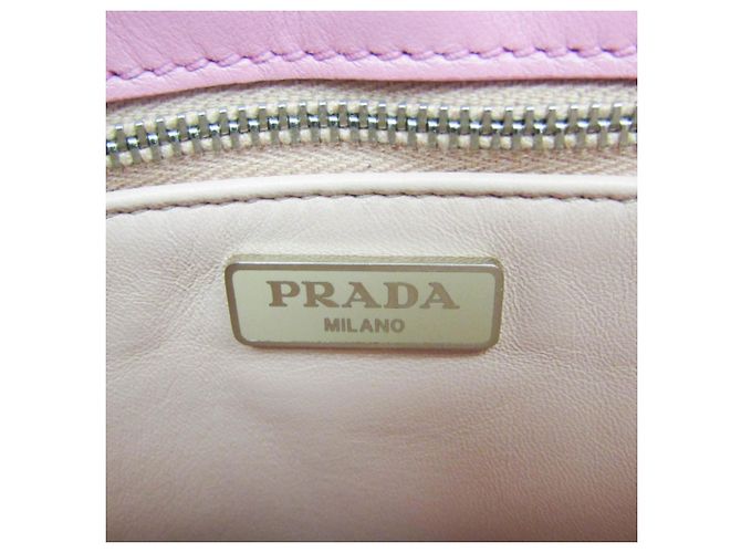 Borsa a tracolla in pelle da donna Prada SOFT CALF 1BD009 Rosa - vista 18