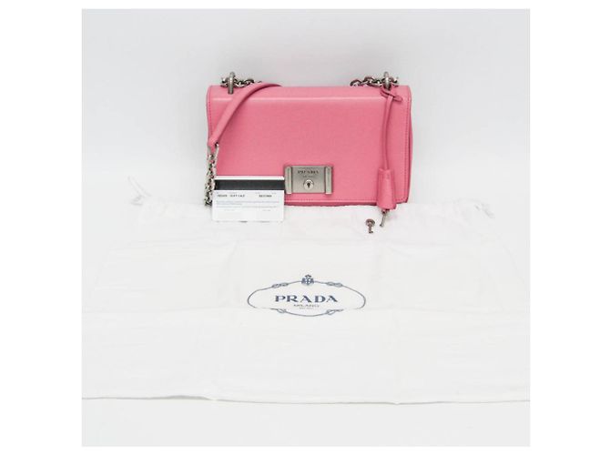 Borsa a tracolla in pelle da donna Prada SOFT CALF 1BD009 Rosa - vista 2