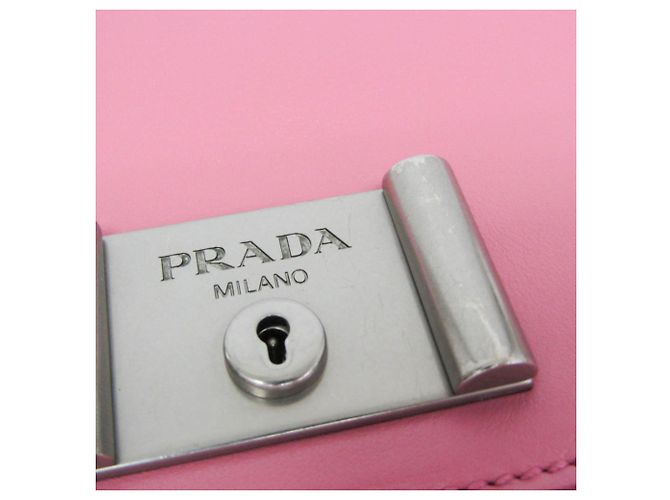 Borsa a tracolla in pelle da donna Prada SOFT CALF 1BD009 Rosa - vista 9