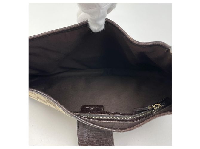 Bolso de hombro Gucci de lona GG marrón Castaño - vista 9