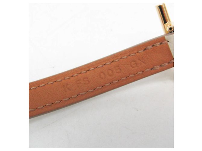 Hermès Pulsera Wrap Double Tour Hermes Croisière Dorado Blanco roto - vista 10