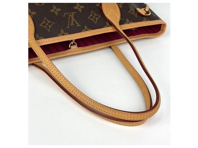 Borsa a mano Louis Vuitton Neverfull PM Marrone Rosa - vista 6