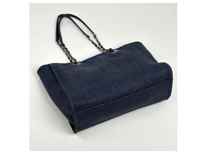 Borsa Tote con Catena Chanel Linea Deauville Blu navy - vista 2