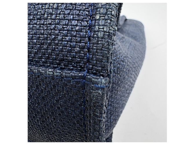 Borsa Tote con Catena Chanel Linea Deauville Blu navy - vista 3