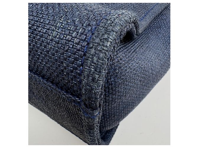 Borsa Tote con Catena Chanel Linea Deauville Blu navy - vista 4