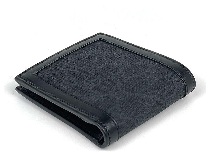 Portafoglio bi-fold Gucci GG Supreme in nero - vista 2