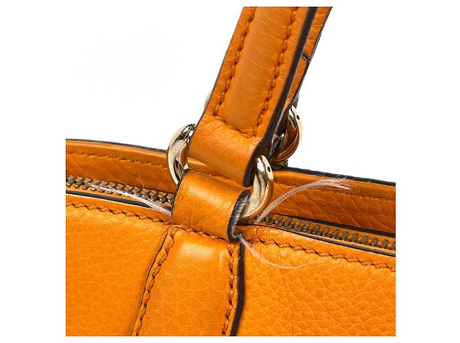 Bolso de mano de piel Gucci Soho Interlocking G Naranja - vista 5