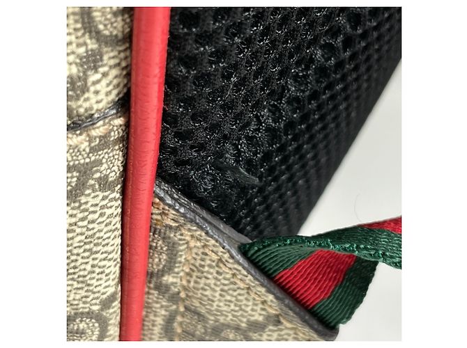Zaino Gucci GG Supreme Bosco Sherry Line Marrone Rosa Rosso - vista 4