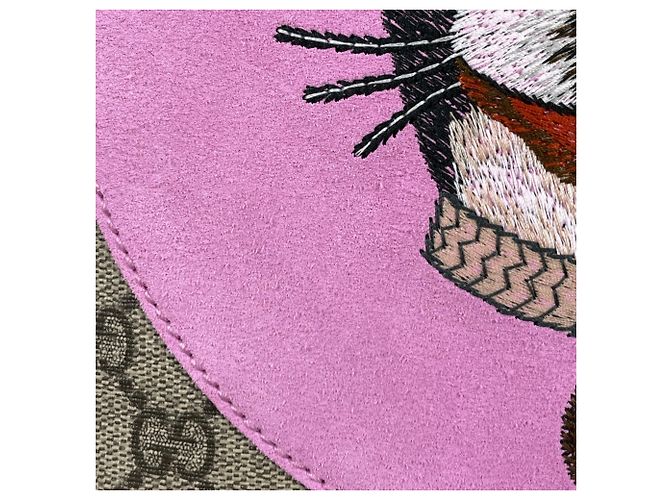 Zaino Gucci GG Supreme Bosco Sherry Line Marrone Rosa Rosso - vista 5