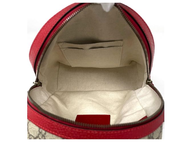 Zaino Gucci GG Supreme Bosco Sherry Line Marrone Rosa Rosso - vista 7