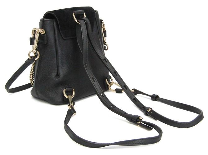Zaino/borsa mini Faye da donna in pelle e camoscio Chloé Nero - vista 2