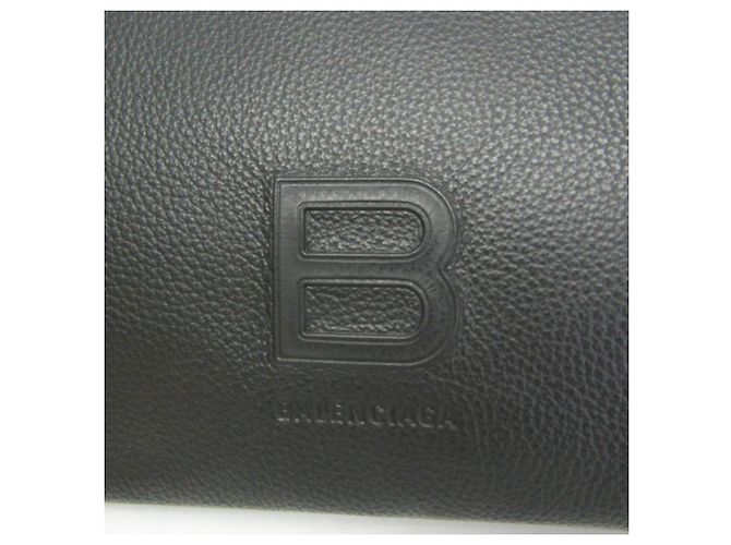 Borsa a pochette Balenciaga Hourglass in pelle Nero - vista 10