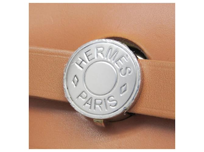 Hermès Borsa Hermes Her Bag Zip PM Beige D'oro - vista 13