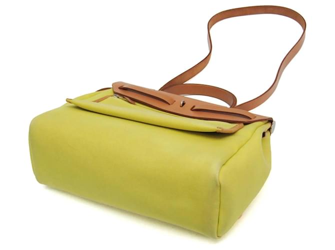 Hermès Borsa Hermes Her Bag Zip PM Beige D'oro - vista 2