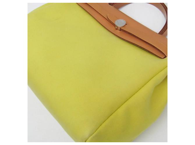Hermès Borsa Hermes Her Bag Zip PM Beige D'oro - vista 6