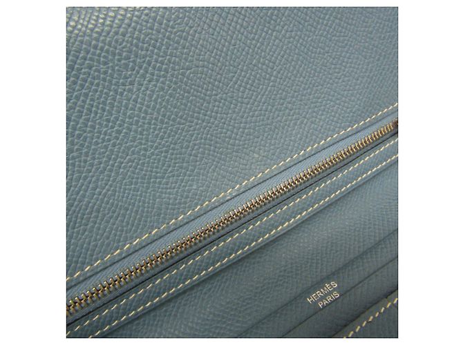 Hermès Hermes Bearn Soufflé Langbeutel Blau - Ansicht 14
