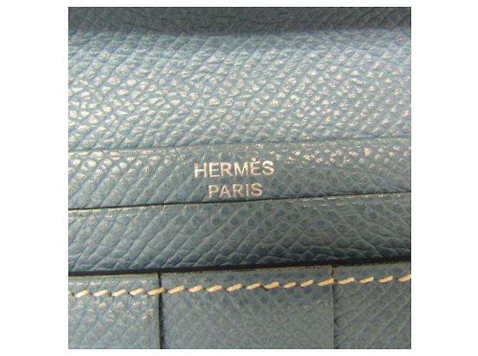 Hermès Hermes Bearn Soufflé Langbeutel Blau - Ansicht 15