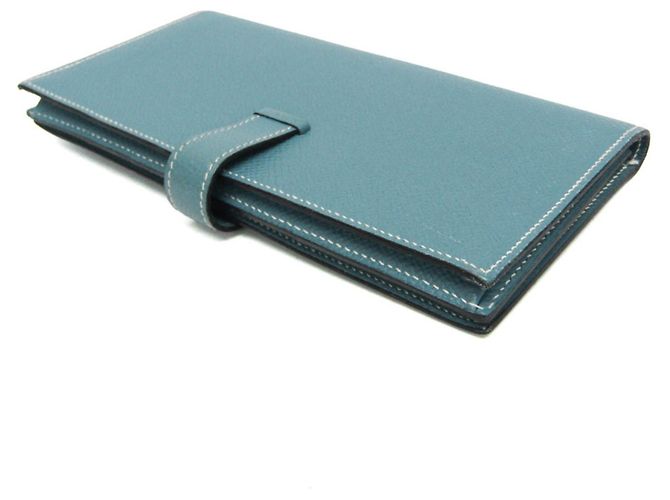 Hermès Hermes Bearn Soufflé Langbeutel Blau - Ansicht 3
