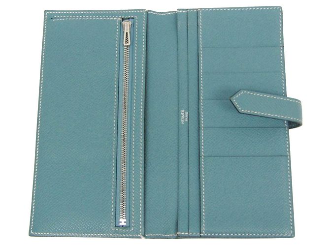 Hermès Hermes Bearn Soufflé Langbeutel Blau - Ansicht 4
