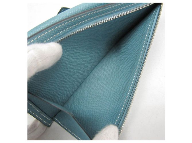 Hermès Hermes Bearn Soufflé Langbeutel Blau - Ansicht 5