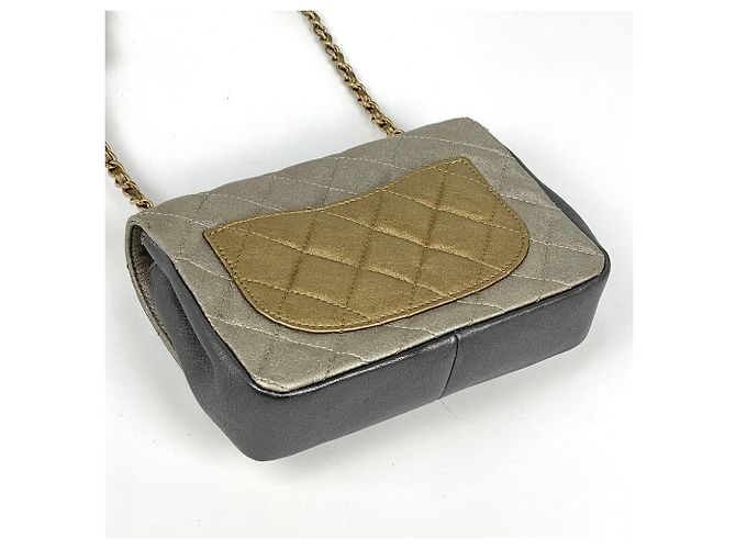 Borsa a tracolla Mini Matelassé Chanel Argento D'oro - vista 2