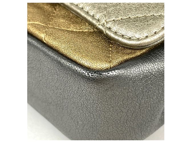 Borsa a tracolla Mini Matelassé Chanel Argento D'oro - vista 3