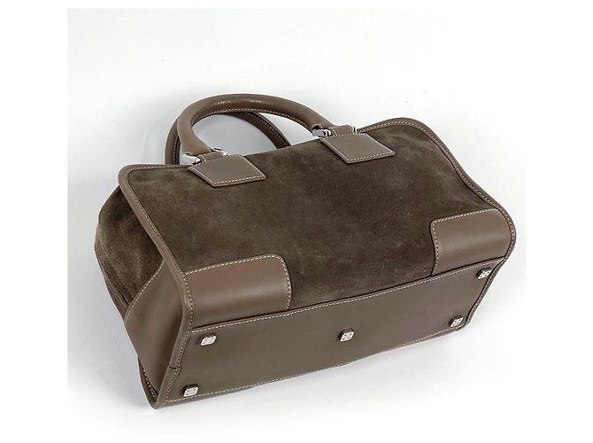 Borsa a mano Loewe Amazona 28 Anagram in camoscio Marrone - vista 2