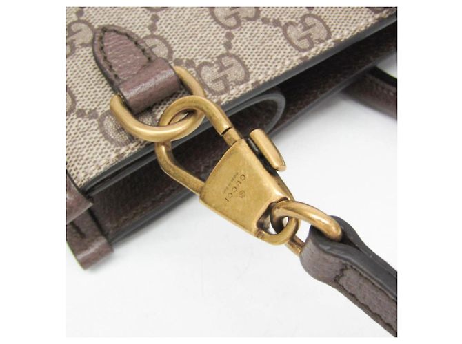 Tote Media Gucci Interlocking Tiger Marrone Beige - vista 12
