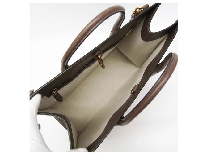 Tote Media Gucci Interlocking Tiger Marrone Beige - vista 3